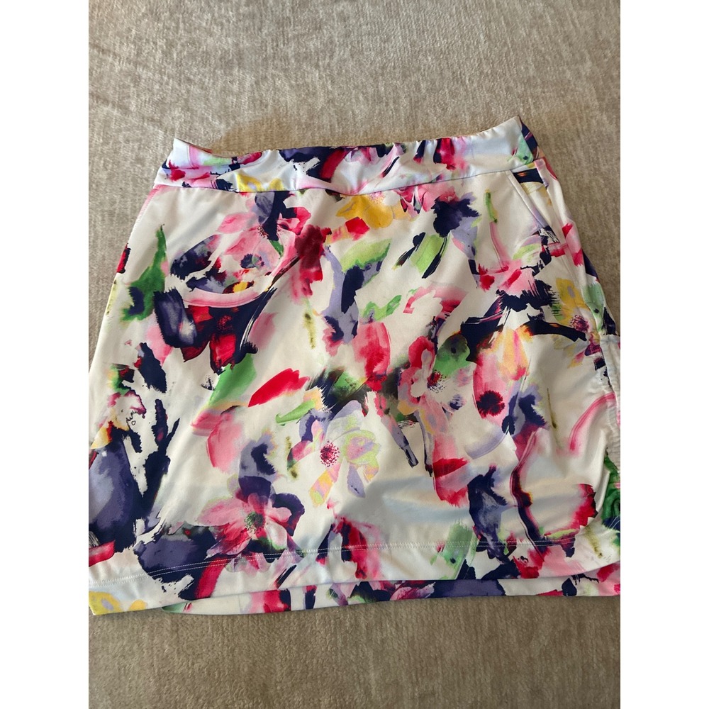 EP New‎ York Womens Golf Skort Small Floral Watercolor Abstract Athletic Skirt